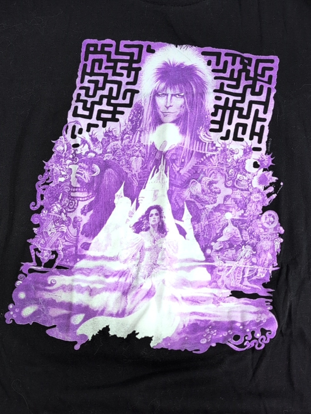 David Bowie The Labyrinth, Black T-shirt W/ Purple, Graphic Tee Size XL, Rock Me
